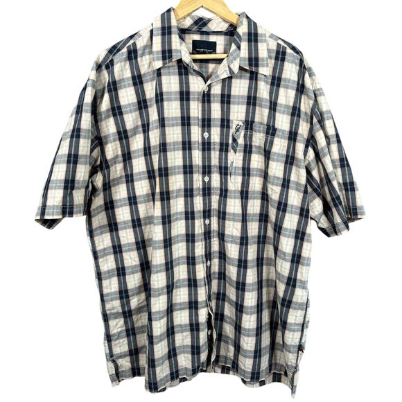 PhatFarm Shirt Men's Size 2XL Blue Plaid‎ Button Up Classic Grandpa Oversized - Picture 1 of 7